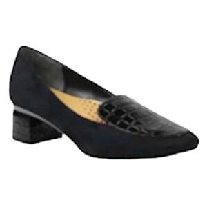 J. Renee Ballanca block heel pumps, patent & suede. Black NWOT women’s size 9